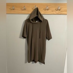 Cable & Gauge Taupe Scuba Knit Hoodie Tunic/Mini Dress XL